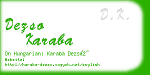 dezso karaba business card